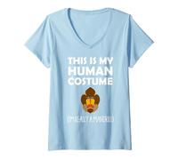 Donna Questo è il mio costume umano I'm Really a Mandrill Halloween Maglietta con Collo a V