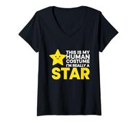 Donna Questo è Il Mio Costume Umano I'm Really A Star Maglietta con Collo a V