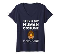 Donna Questo è il mio costume umano Sono davvero un mandrillo Maglietta con Collo a V