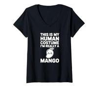 Donna Questo è Il Mio Costume Umano Sono Davvero Un Mango Maglietta con Collo a V