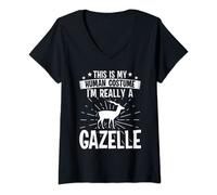 Donna Questo è il mio costume umano sono davvero una gazzella. Maglietta con Collo a V