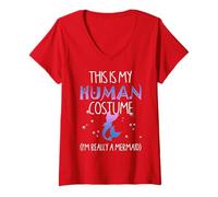 Donna Questo è il mio costume umano Sono davvero una sirena Halloween Maglietta con Collo a V