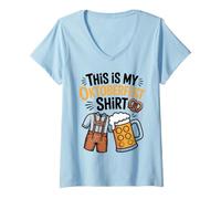 Donna Questo è Il Mio Oktoberfest Maglietta con Collo a V