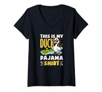 Donna Questo è Il Mio Pigiama Duck Maglietta con Collo a V