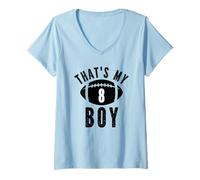 Donna Questo è Il Mio Ragazzo di Calcio n. 8 Maglietta con Collo a V