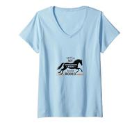 Donna Questo è Il Mio Secondo Pilota Esperto di Rodeo Maglietta con Collo a V, Celeste, L