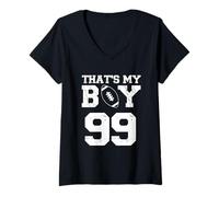 Donna Questo è Il Numero di Calcio del Mio Ragazzo #99 Maglietta con Collo a V