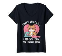 Donna Questo è Quello Che Faccio, Accio i Gatti Che cuce e Maglietta con Collo a V