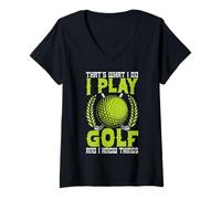 Donna Questo è Quello Che Faccio, Gioco a Golf e so Cose Maglietta con Collo a V