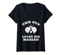 Donna Questo Ragazzo AMA la Sua Mariana Maglietta con Collo a V