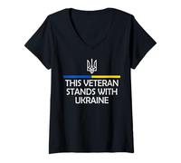 Donna Questo veterano è con Il Supporto ucraino Zelensky ucraino Maglietta con Collo a V