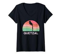 Donna Quetzal Guatemala Retro Chapin Vintage Maya Antigua Atitlan Maglietta con Collo a V