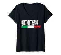 Donna Quinto di Treviso City Italia Travel Lovers Bandiera Italia Maglietta con Collo a V