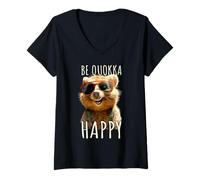 Donna Quokka Be Quokka Happy Australia Smile con i Quokka Maglietta con Collo a V