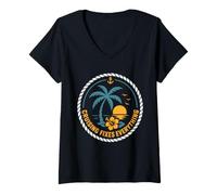 Donna Quote Cruising Fixes Everything Funny Vacation Cruise Maglietta con Collo a V