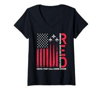 Donna R.E.D Remember Everyone Deployed Until They all Come Home Maglietta con Collo a V