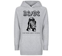Donna R2D2 Star Wars Lungo Linea Stile Rock Felpa Film Sith Jedi AC/Dc Stile