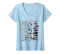 Donna Raccolta di insetti Specie Bugs vintage Grafico Entomologia Maglietta con Collo a V