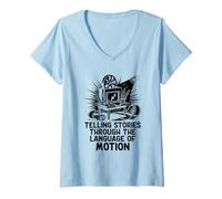 Donna Raccontare storie attraverso il linguaggio del Motion Draw Animate Maglietta con Collo a V