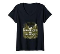 Donna Racconti del grottesco e arabesco Edgar Allan Poe Maglietta con Collo a V