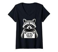 Donna Raccoon Humor Per me sei davvero divertente Maglietta con Collo a V