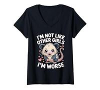 Donna Raccoon Oppossum Non sono come le altre ragazze, sono peggio Maglietta con Collo a V