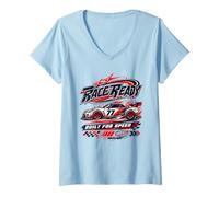 Donna Race Car Circuit Motorsport Performance Speed Graphic Maglietta con Collo a V