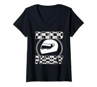 Donna Racing Family Squadra di Gara Hobby Piloti Pit Crew Gare Squadre Maglietta con Collo a V