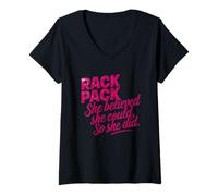 Donna Rack Pack Credeva di poterlo Fare, così ha Fatto Maglietta con Collo a V