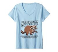 Donna Racoon Lo odio Quando Parlo con Me Stesso Sarcastico Maglietta con Collo a V