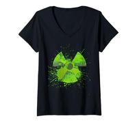 Donna Radiactive Science Atomic Atom Maglietta con Collo a V