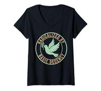 Donna Radicalizzato da Basic Decency Peace Dove Equality Protest Maglietta con Collo a V