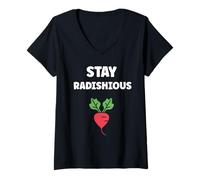 Donna Radishes vegetable funny quote radish Maglietta con Collo a V