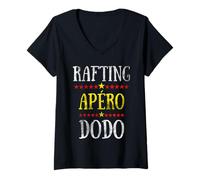 Donna Rafting Aperitivo Dodo | Raft Aperitivo Dormire Fiume Zattera Maglietta con Collo a V
