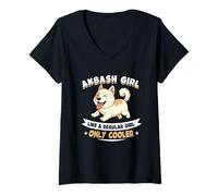 Donna Ragazza Akbash, Come Una Ragazza Normale Solo più Bella - Akbash Dog Maglietta con Collo a V
