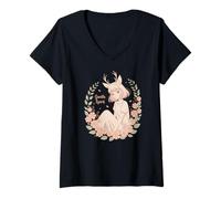 Donna Ragazza Cervo Anime Gentle Spirit Natura Dolce Maglietta con Collo a V