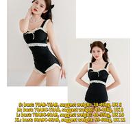 Donna Ragazza Nuoto Costume da Bagno Abiti Increspatura Carino one piece Nero