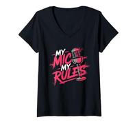 Donna Ragazze in Esports Shoutcaster Commento al gioco Mic Queen Maglietta con Collo a V
