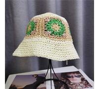 Donna Ragazze Uncinetto Cappello da Pescatore Sole Floppy Largo Falda Paglia