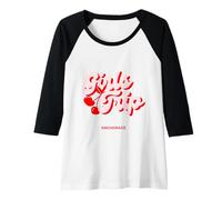 Donna Ragazze Viaggio Ciliegie Anchorage Alaska Vacanza Maglia con Maniche Raglan