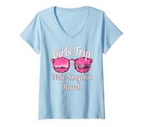 Donna Ragazze Viaggio Nuovo Smirne Florida Bachelorette Donne Maglietta con Collo a V