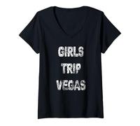 Donna Ragazze Viaggio Vegas Maglietta con Collo a V