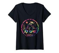 Donna Ragazze Weekend Donne Amiche Spiaggia Risate Ragazze Viaggio 2026 Maglietta con Collo a V