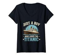 Donna Ragazzi Che Amano Il Titanic RMS Maglietta con Collo a V