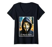 Donna RAILGUN - Crittografia anonima per la finanza decentralizzata Maglietta con Collo a V