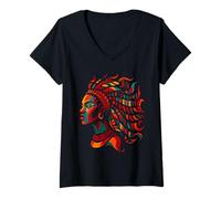 Donna Rainbow Dashiki, Capelli da Donna Tribale Africana, afroamericana Maglietta con Collo a V