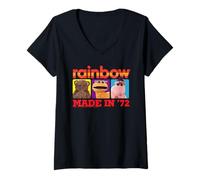 Donna Rainbow Made in 72 Bungle Zippy George Retro Maglietta con Collo a V
