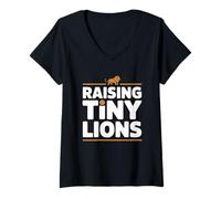 Donna Raising Tiny Lions Maglietta con Collo a V