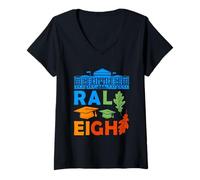 Donna Raleigh North Carolina Souvenir Uomo Raleigh Maglietta con Collo a V