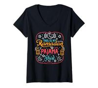 Donna Ramadan Kareem Eid Mubarak Questo è Il Mio Ramadan Maglietta con Collo a V